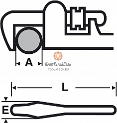 Размеры ключа трубного Virax Stillson 36"